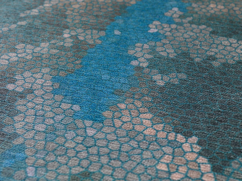 Design-Teppich Atelier 4479 Blau / Türkis Makro