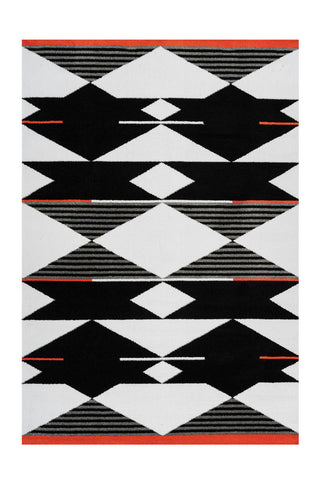Design-Teppich Broadway 500 Schwarz / Weiß / Rot Draufsicht
