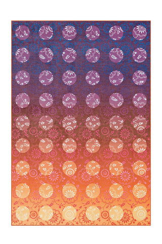 Design-Teppich Flash 2706 Violett / Orange Draufsicht