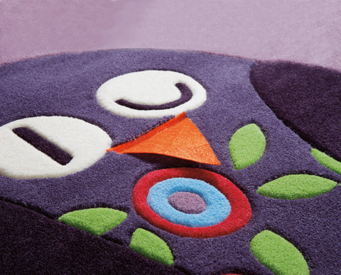 Teppiche Joy 4049 Violett Owl 130cm x 130cm ECKIG Makro
